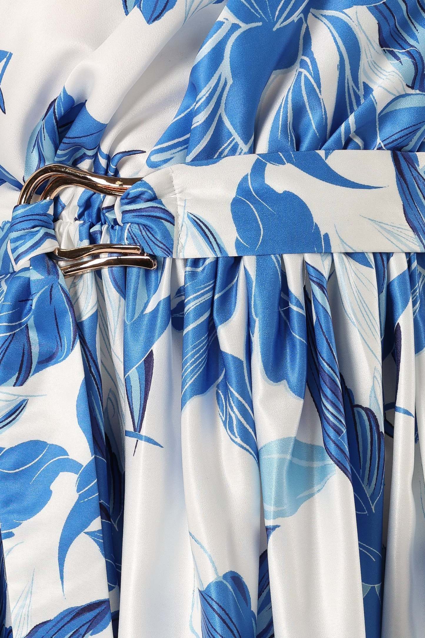 Naomi One Shoulder Midi Dress - Blue Floral-Sunny Prom