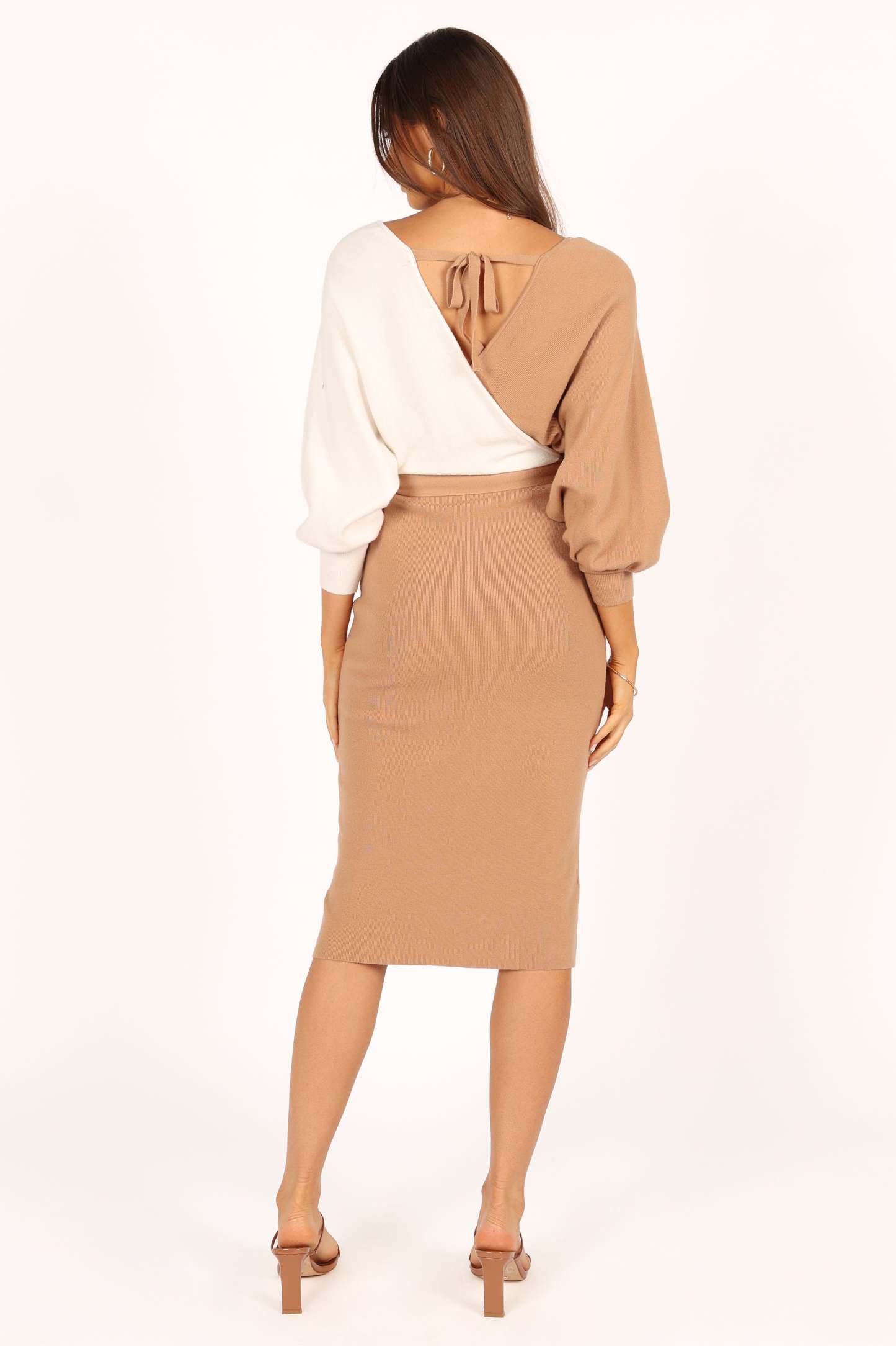 Nate Dress - Beige/White-Sunny Prom