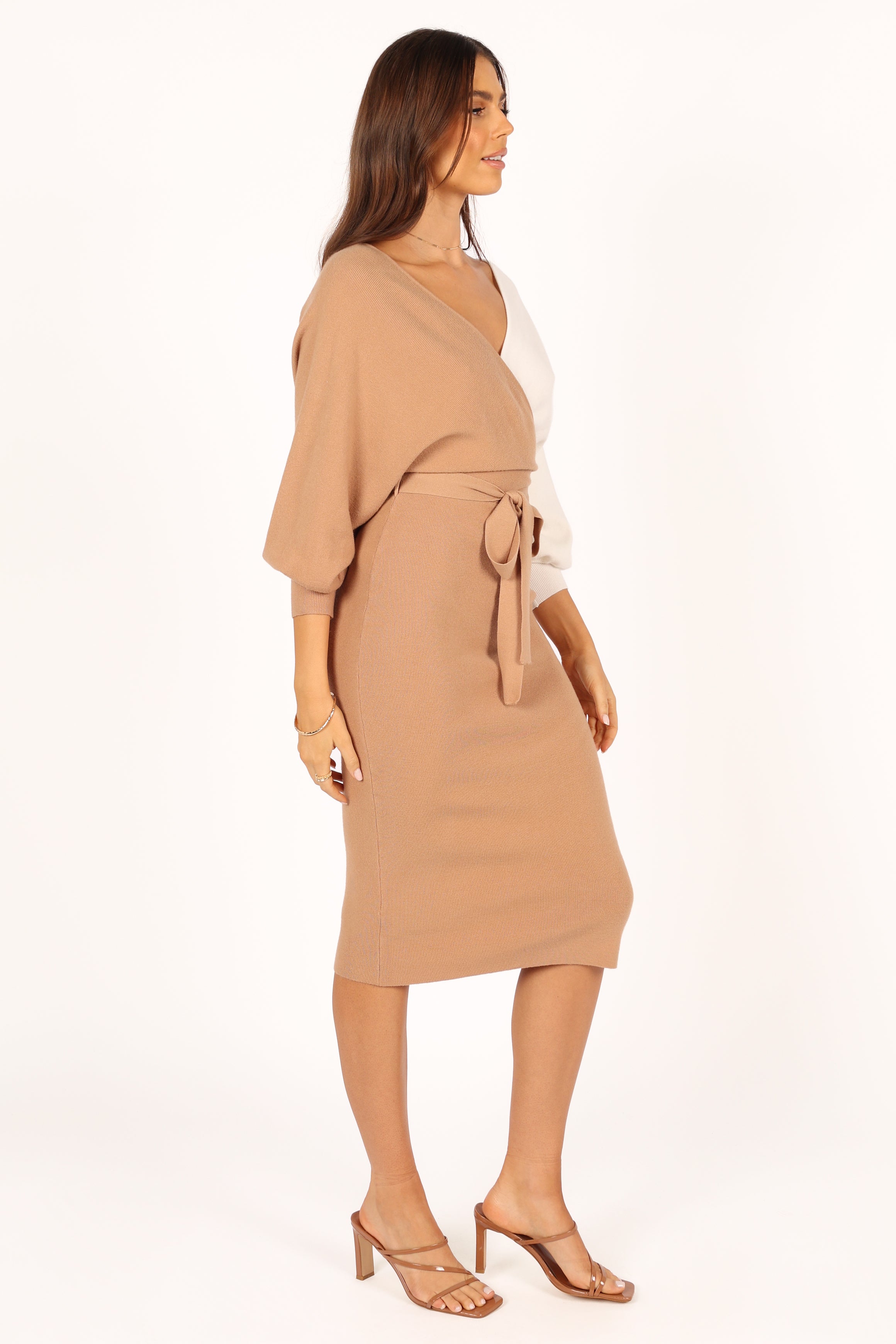 Nate Dress - Beige/White-Sunny Prom