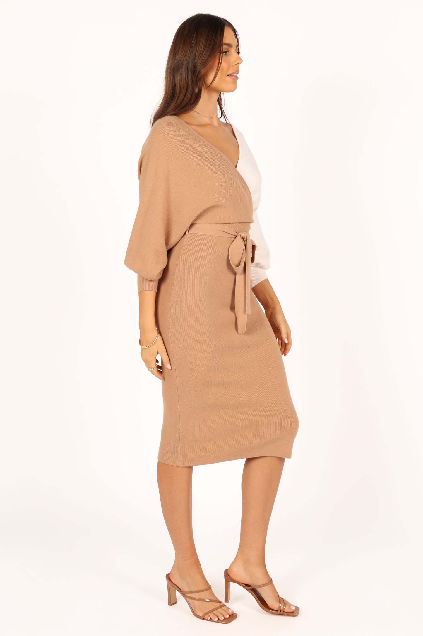 Nate Dress - Beige/White-Sunny Prom