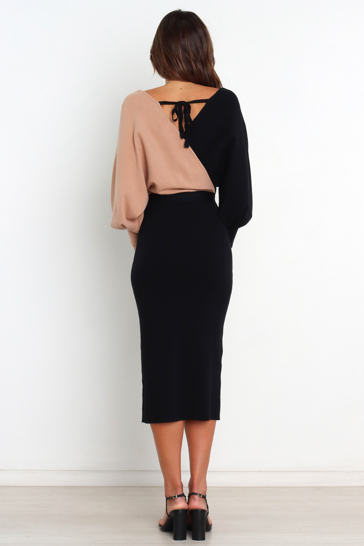 Nate Dress - Black/Beige-Sunny Prom