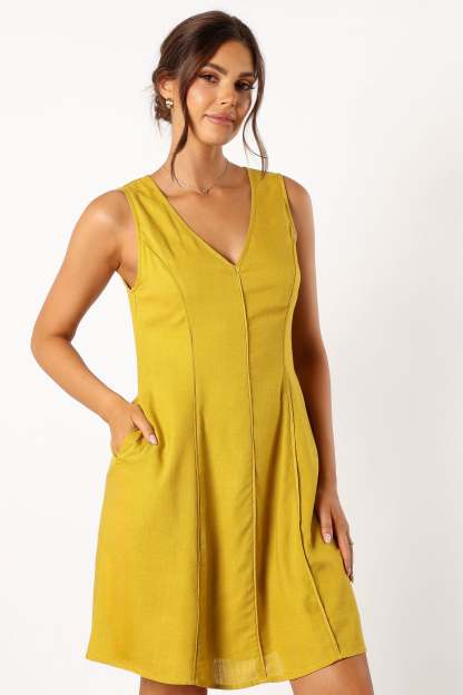 Rubes Mini Dress - Mustard-Sunny Prom