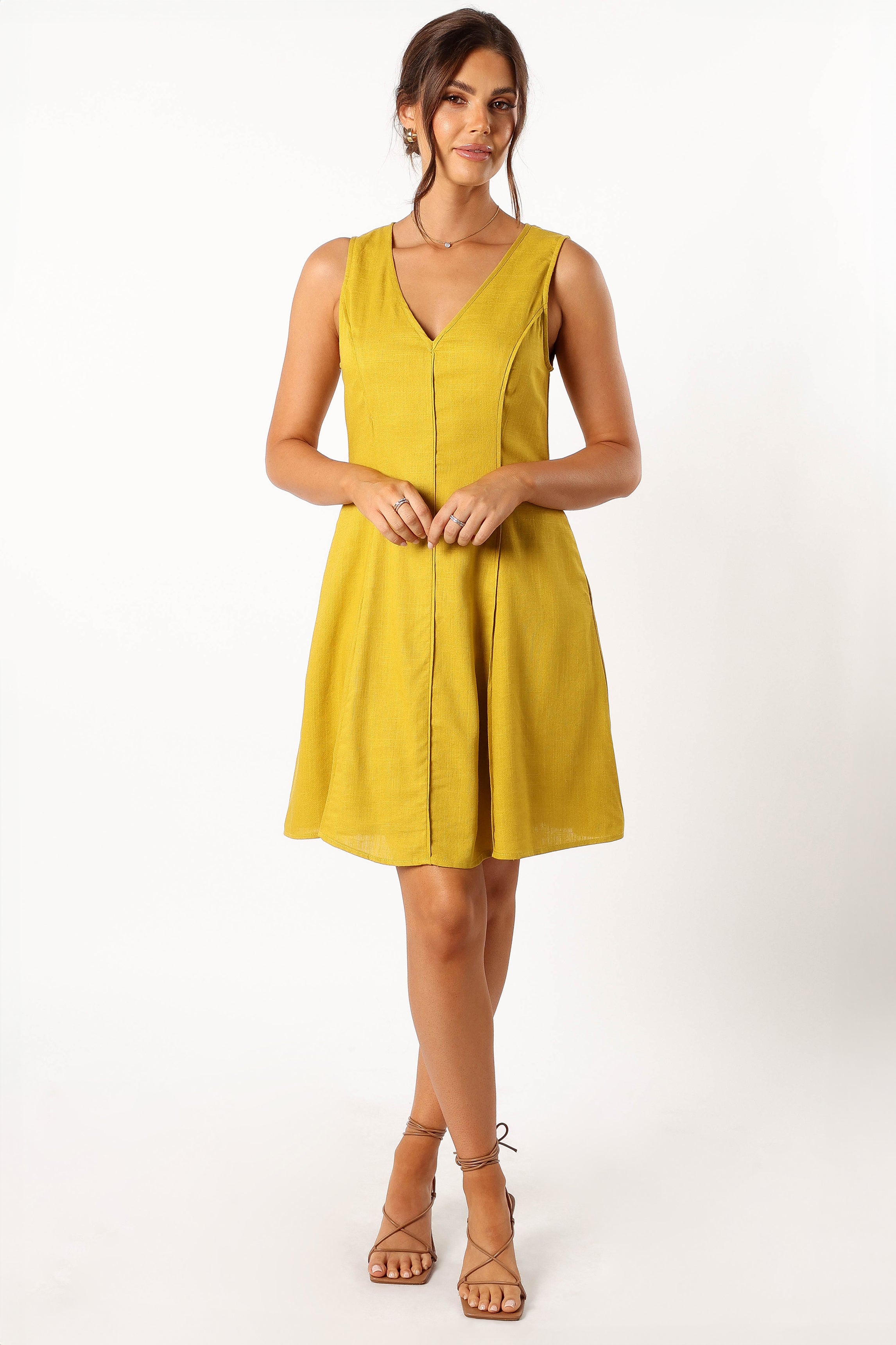 Rubes Mini Dress - Mustard-Sunny Prom