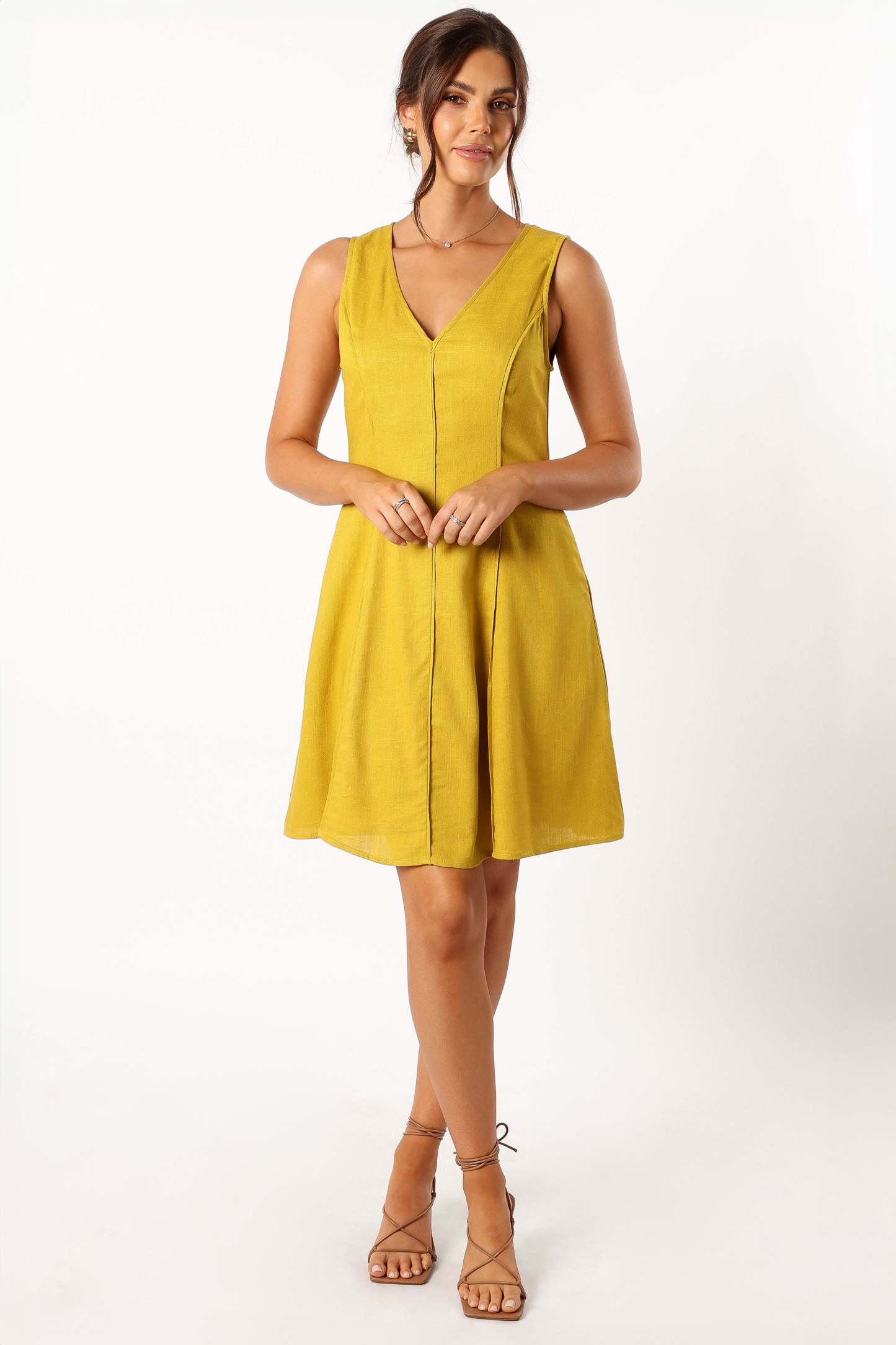 Rubes Mini Dress - Mustard-Sunny Prom