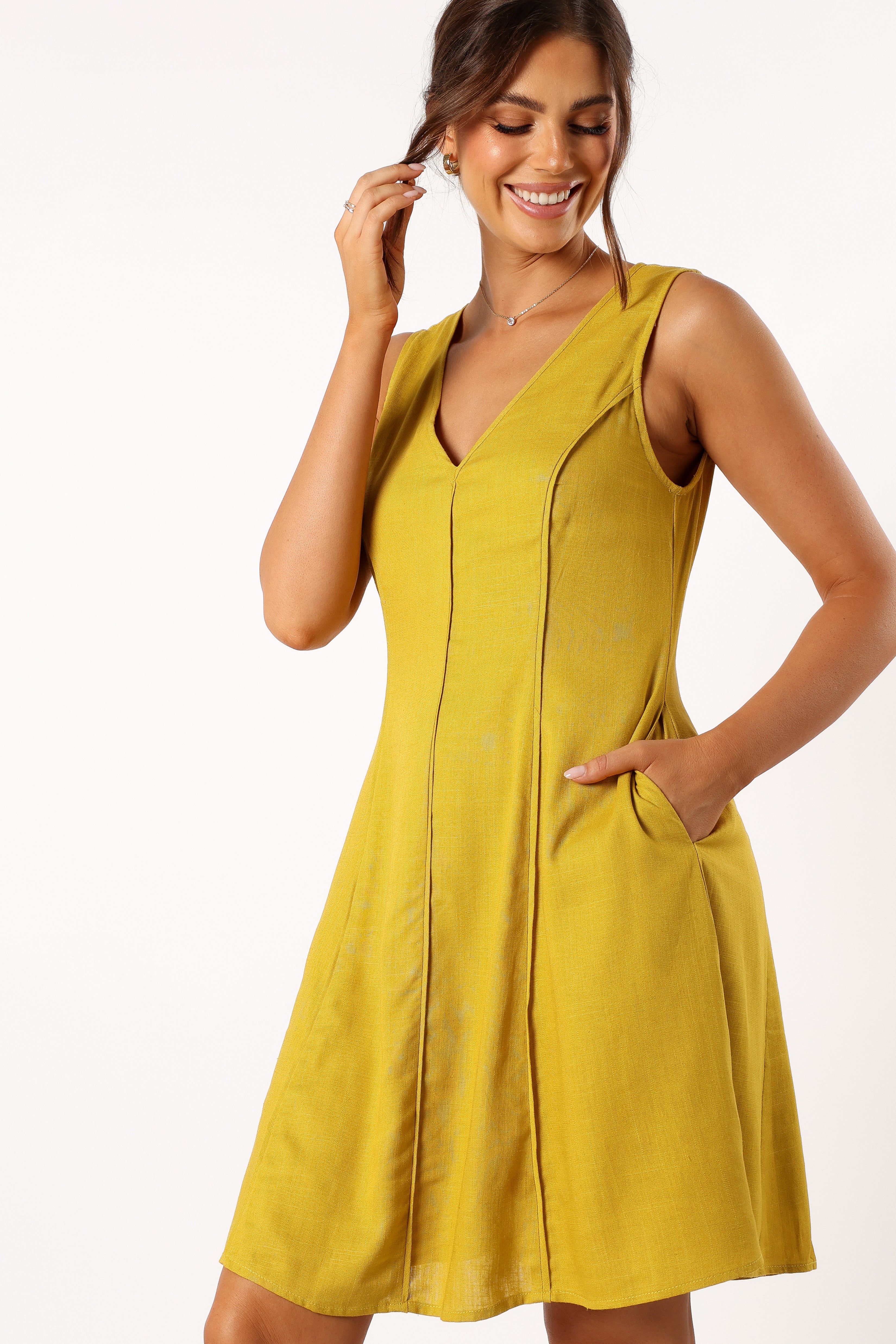 Rubes Mini Dress - Mustard-Sunny Prom
