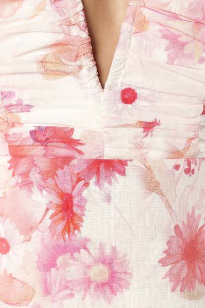 Sanal Tiered Mini Dress - Pink Floral-Sunny Prom