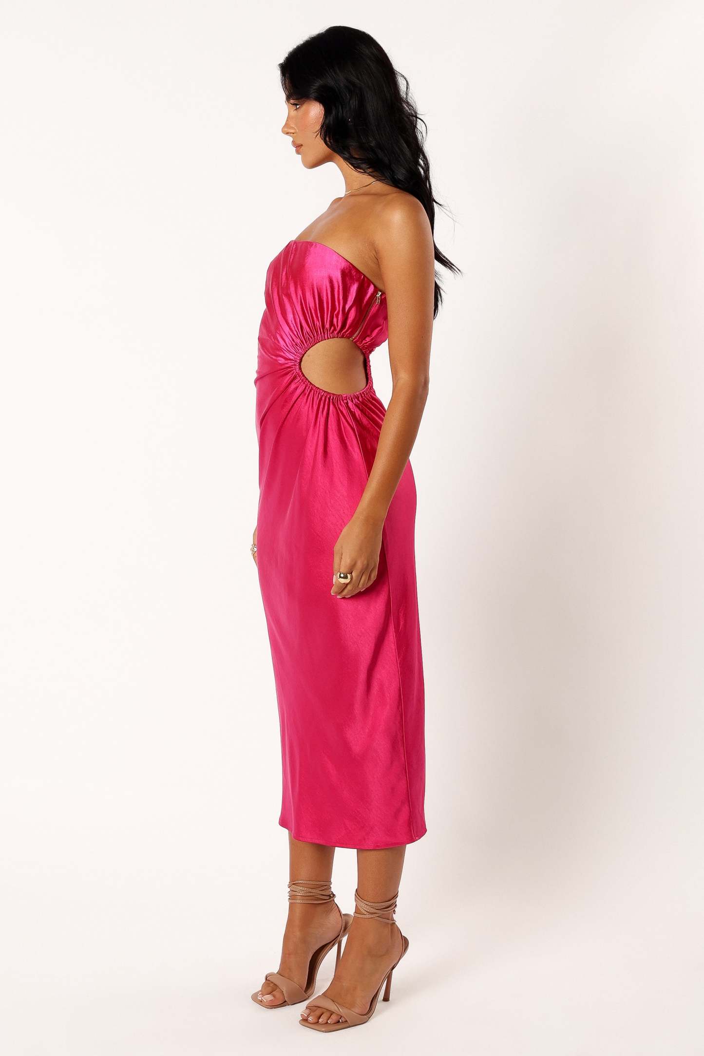 Saraya Midi Dress - Hot Pink-Sunny Prom