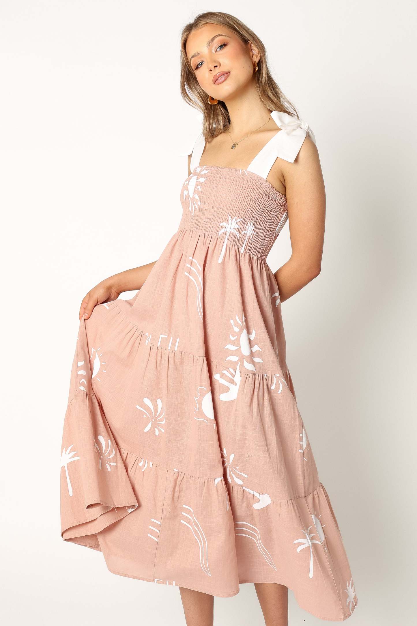 Sarelle Midi Dress - Tan Blush-Sunny Prom