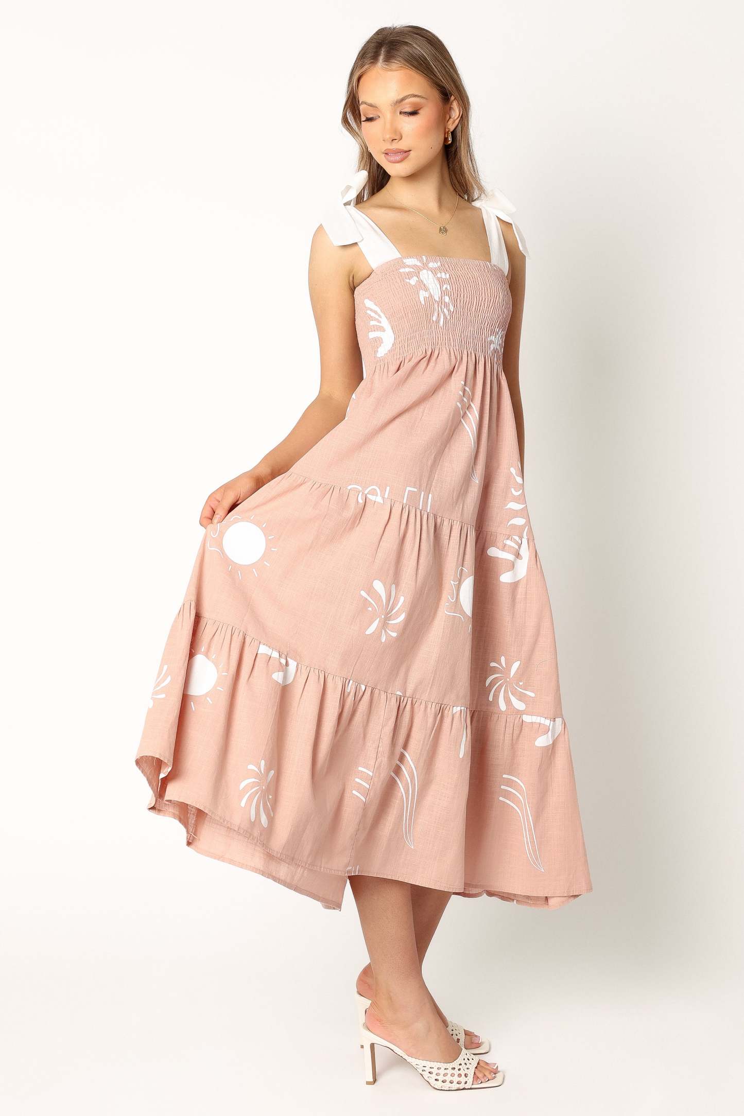 Sarelle Midi Dress - Tan Blush-Sunny Prom