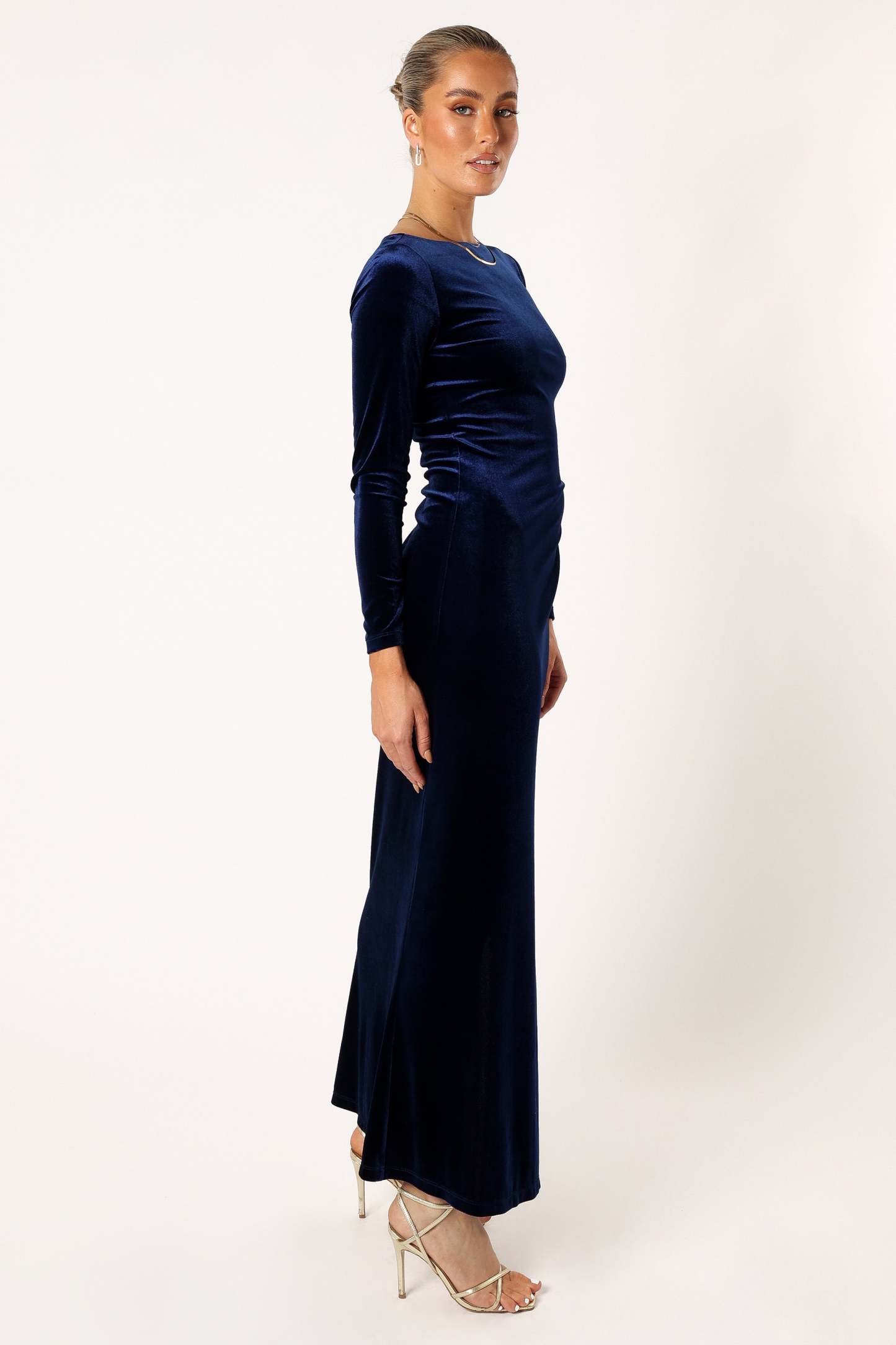 Sarine Long Sleeve Maxi Dress - Navy-Sunny Prom
