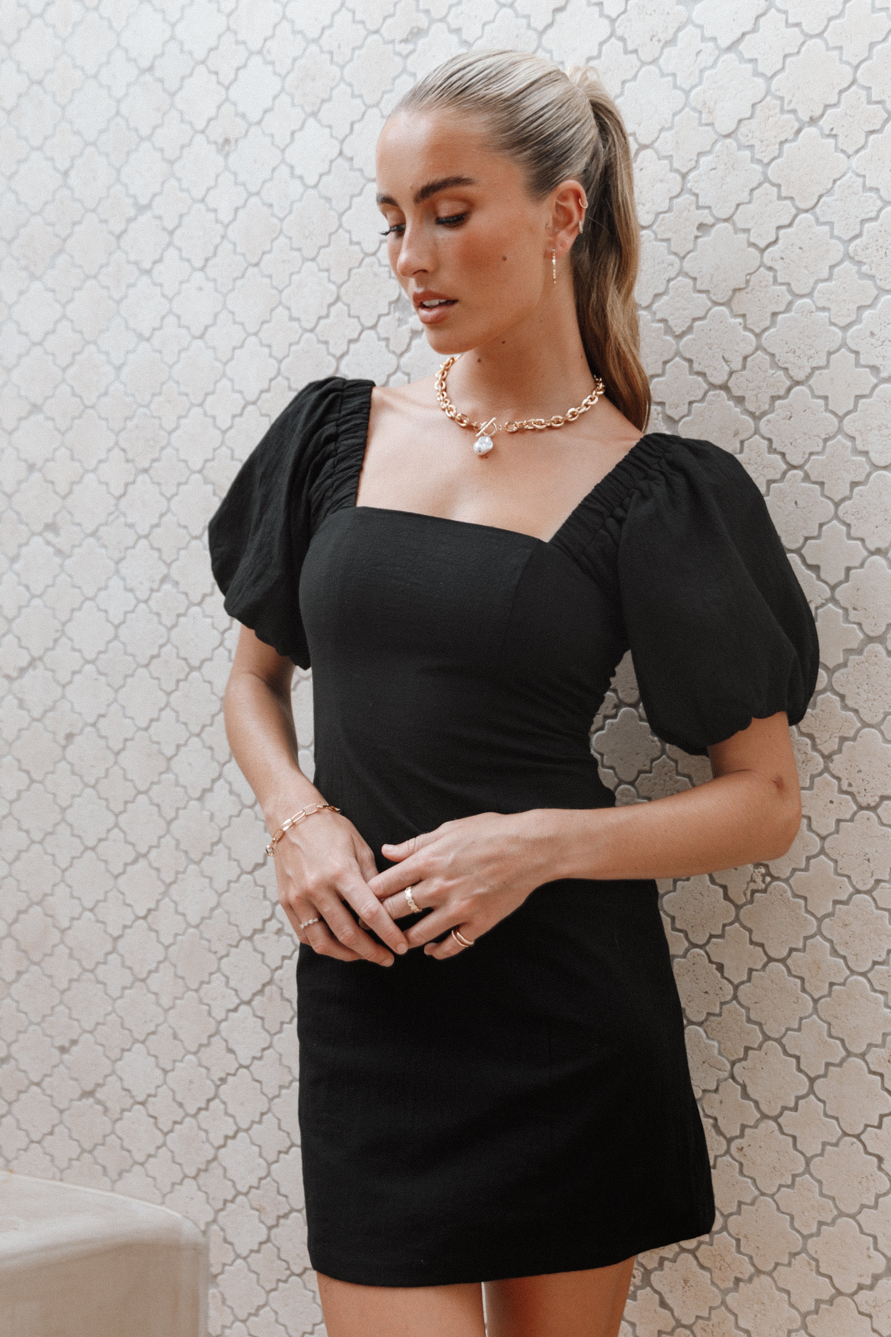 Tuscany Dress - Black-Sunny Prom