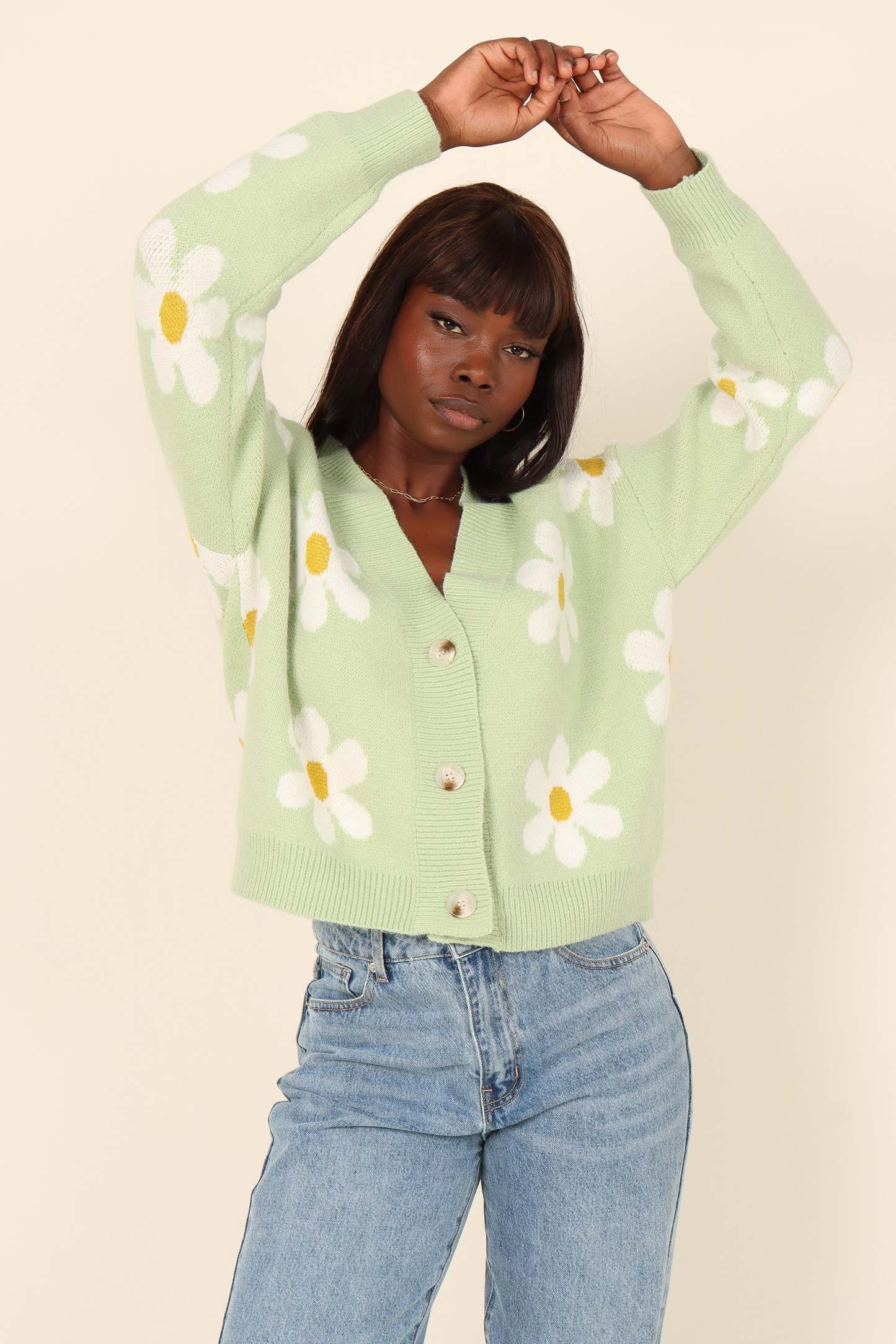 Daisy Cardigan - Green-Sunny Prom