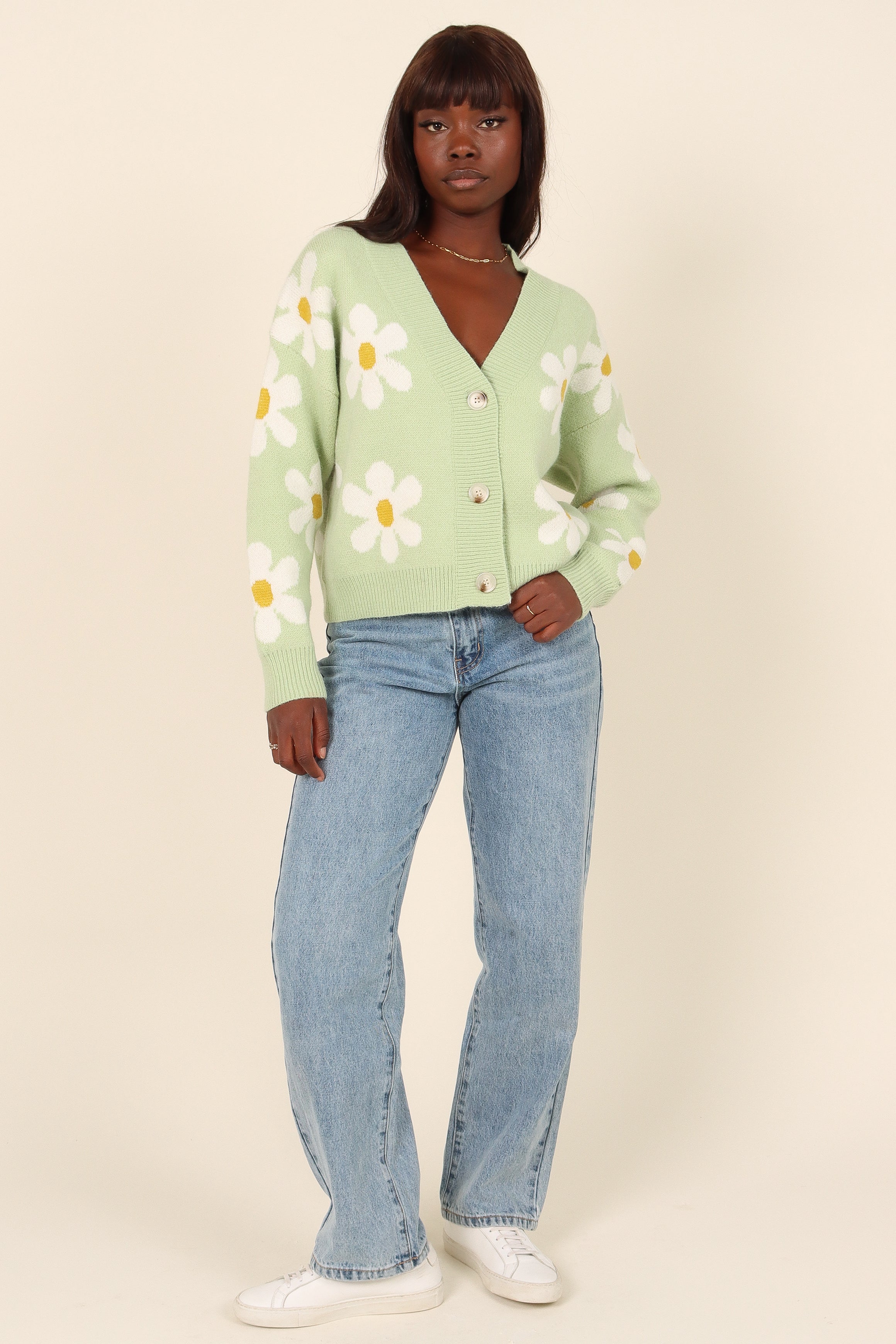 Daisy Cardigan - Green-Sunny Prom