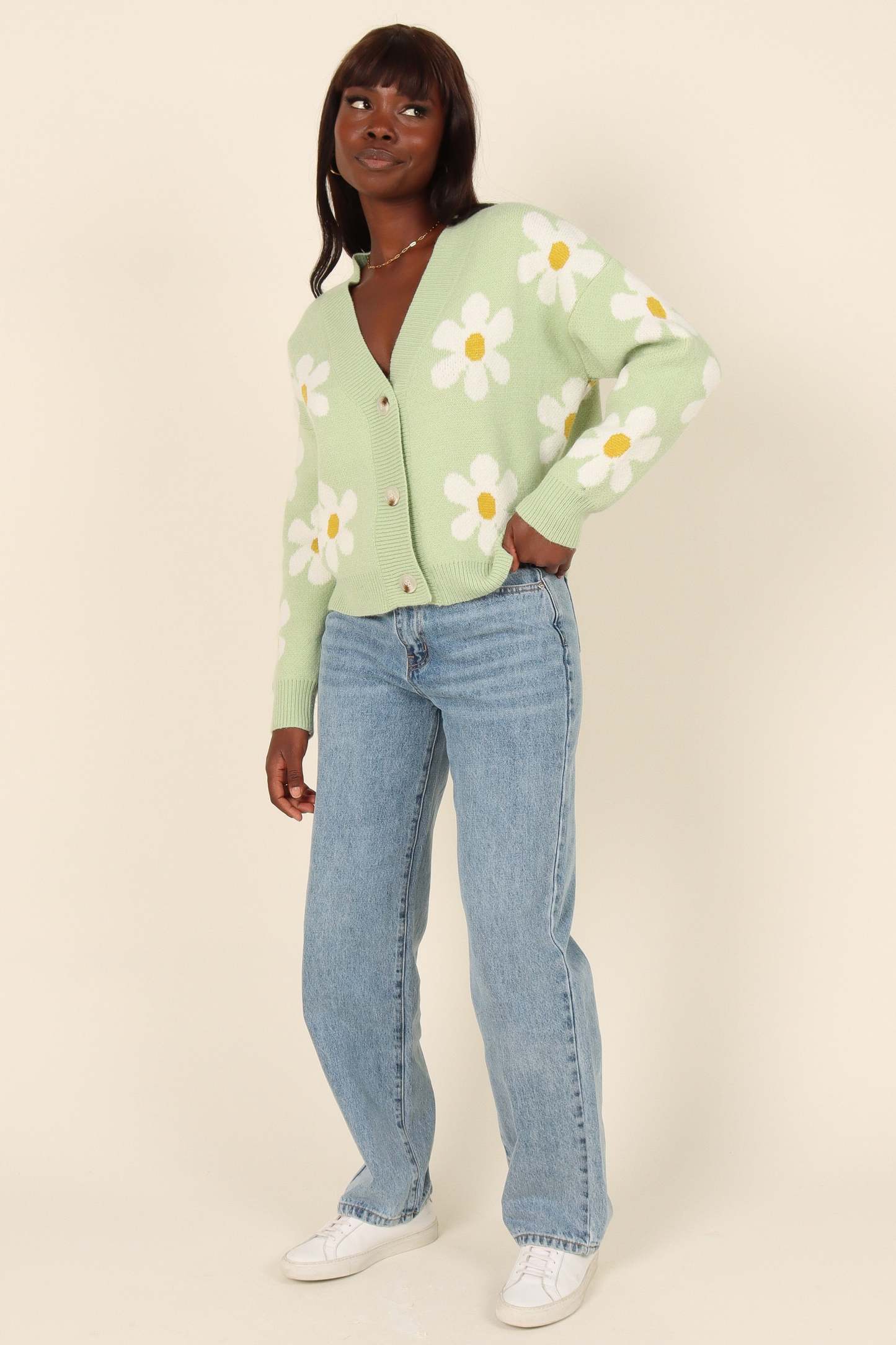 Daisy Cardigan - Green-Sunny Prom