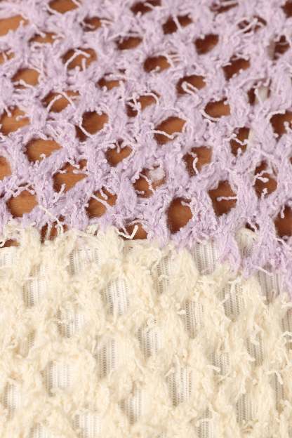 Dawn Color Block Knit Sweater - Cream Lavender-Sunny Prom