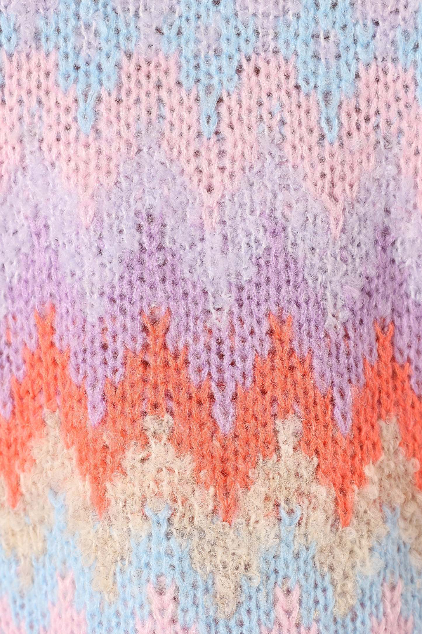 Emerson Fairisle Knit Sweater - Coral Blue-Sunny Prom