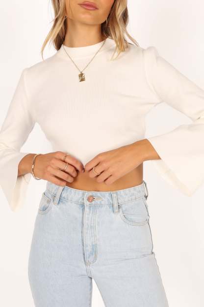Fletcher Knit Sweater - White-Sunny Prom