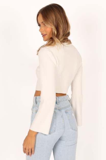 Fletcher Knit Sweater - White-Sunny Prom