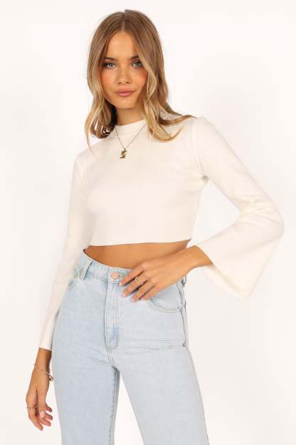 Fletcher Knit Sweater - White-Sunny Prom