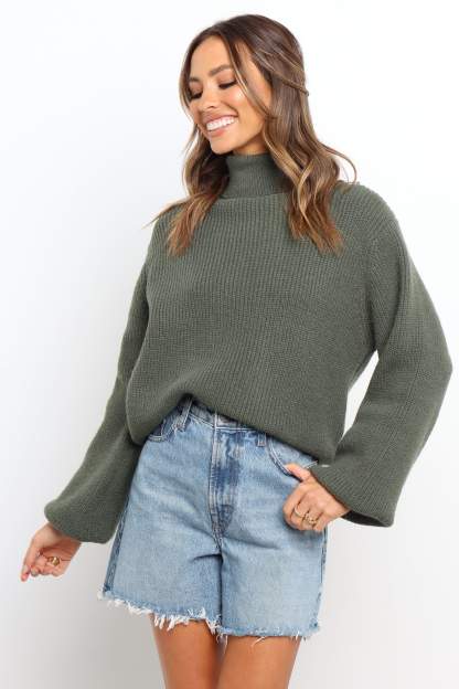 Freddie Knit Sweater - Green-Sunny Prom