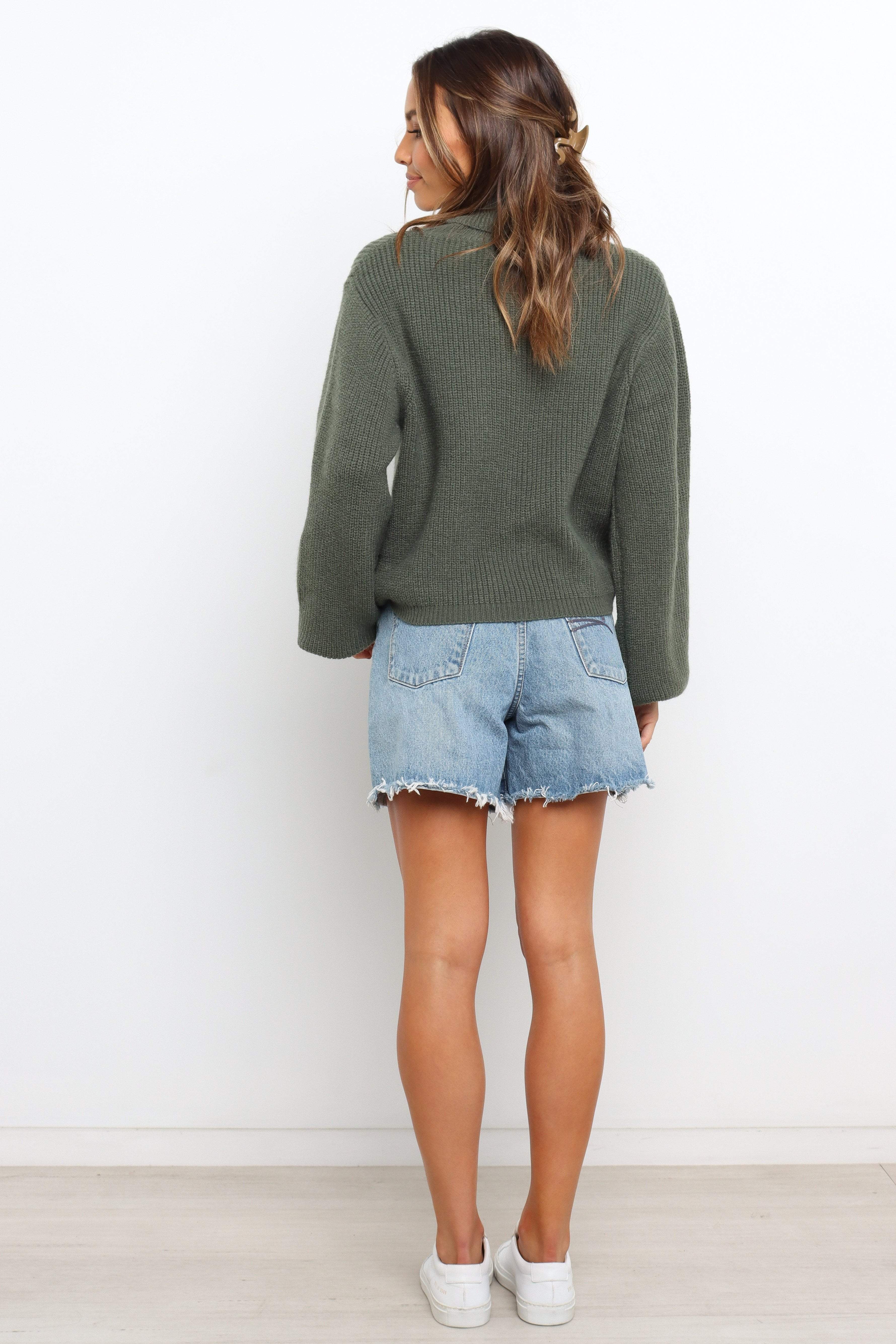 Freddie Knit Sweater - Green-Sunny Prom