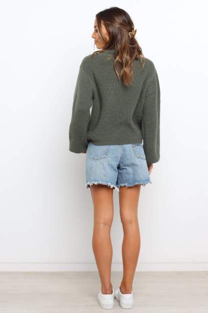 Freddie Knit Sweater - Green-Sunny Prom