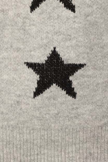 Janiyah Star Knit Sweater - Grey Black-Sunny Prom