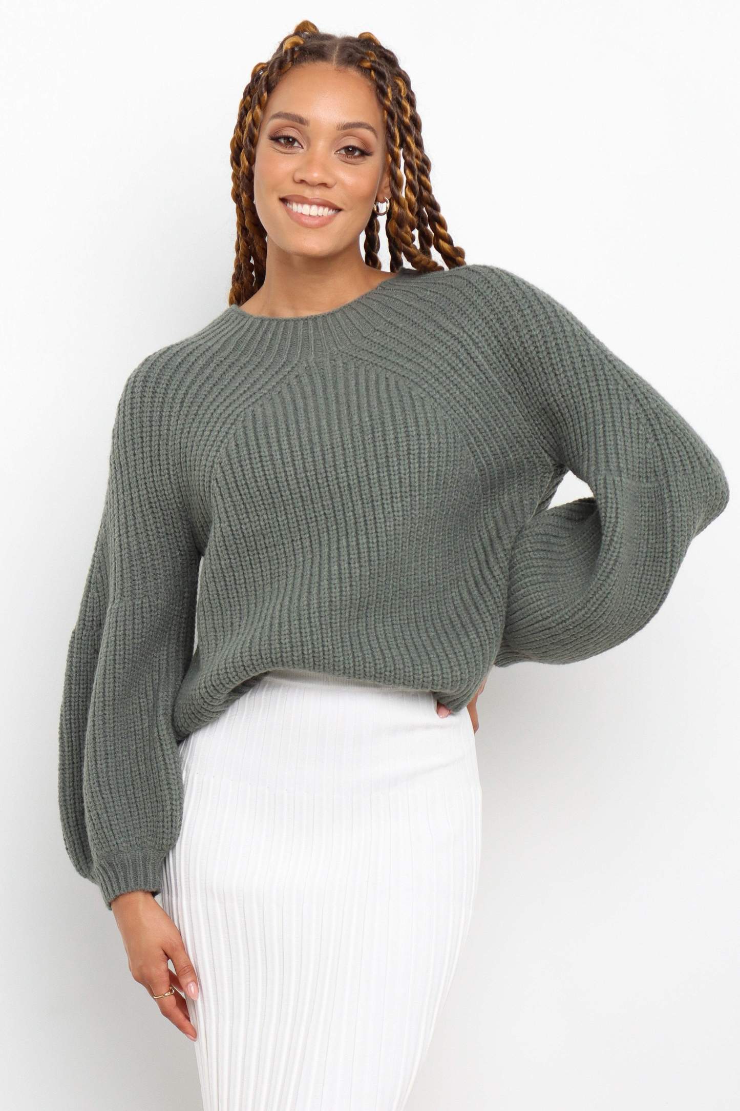 London Knit Sweater - Emerald-Sunny Prom