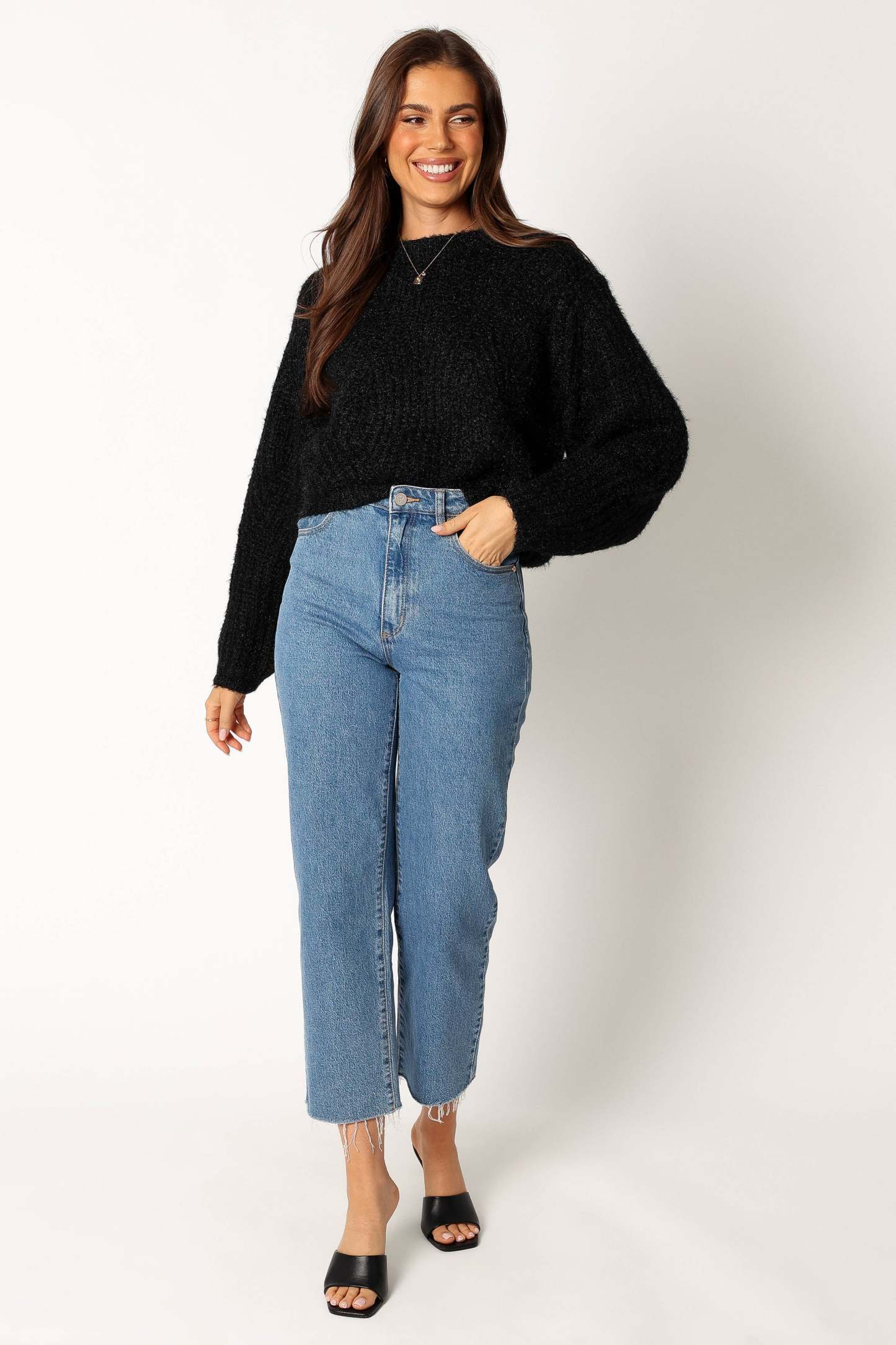 Magnolia Shimmer Knit Sweater - Black-Sunny Prom