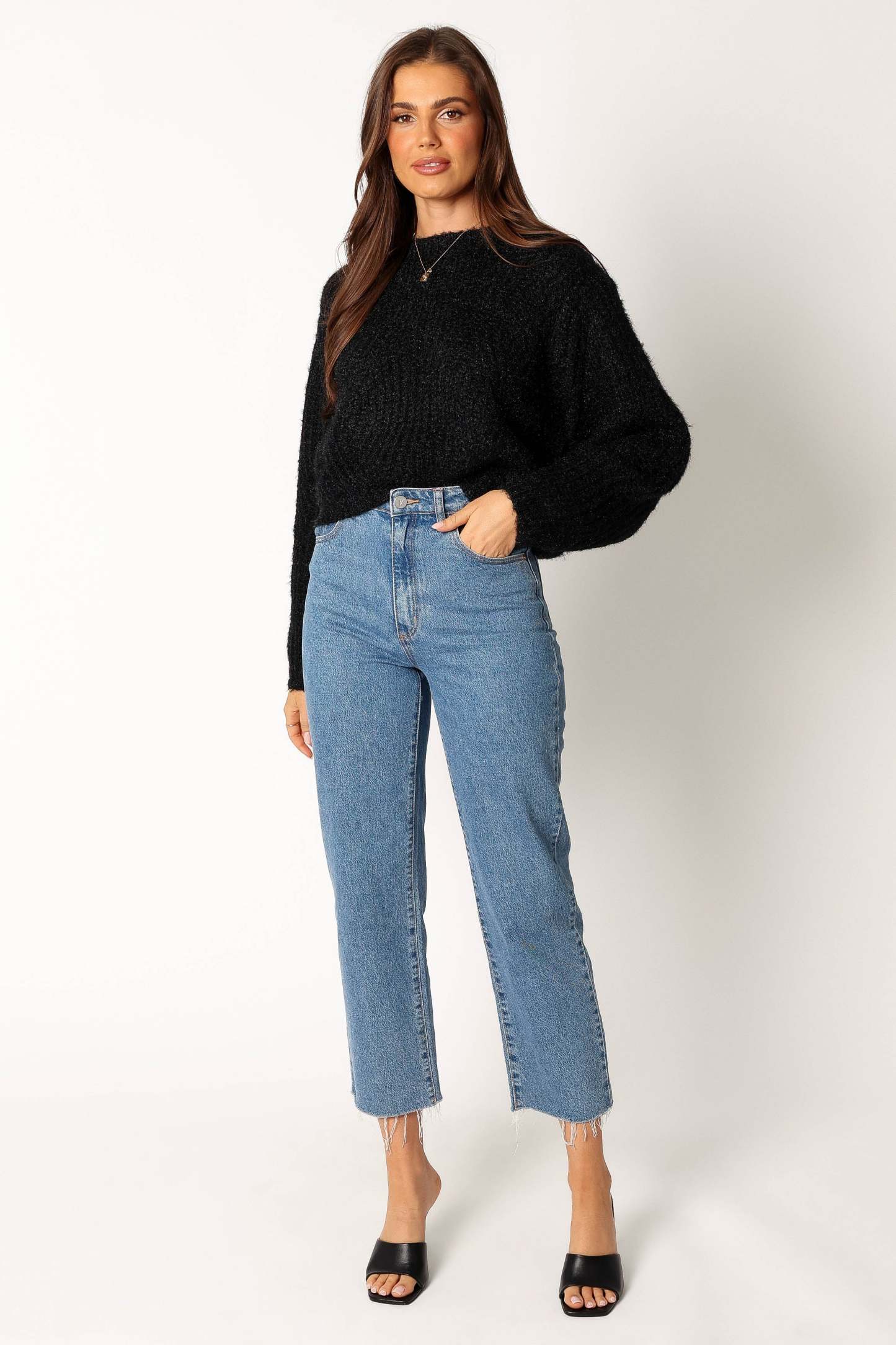 Magnolia Shimmer Knit Sweater - Black-Sunny Prom