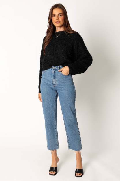 Magnolia Shimmer Knit Sweater - Black-Sunny Prom