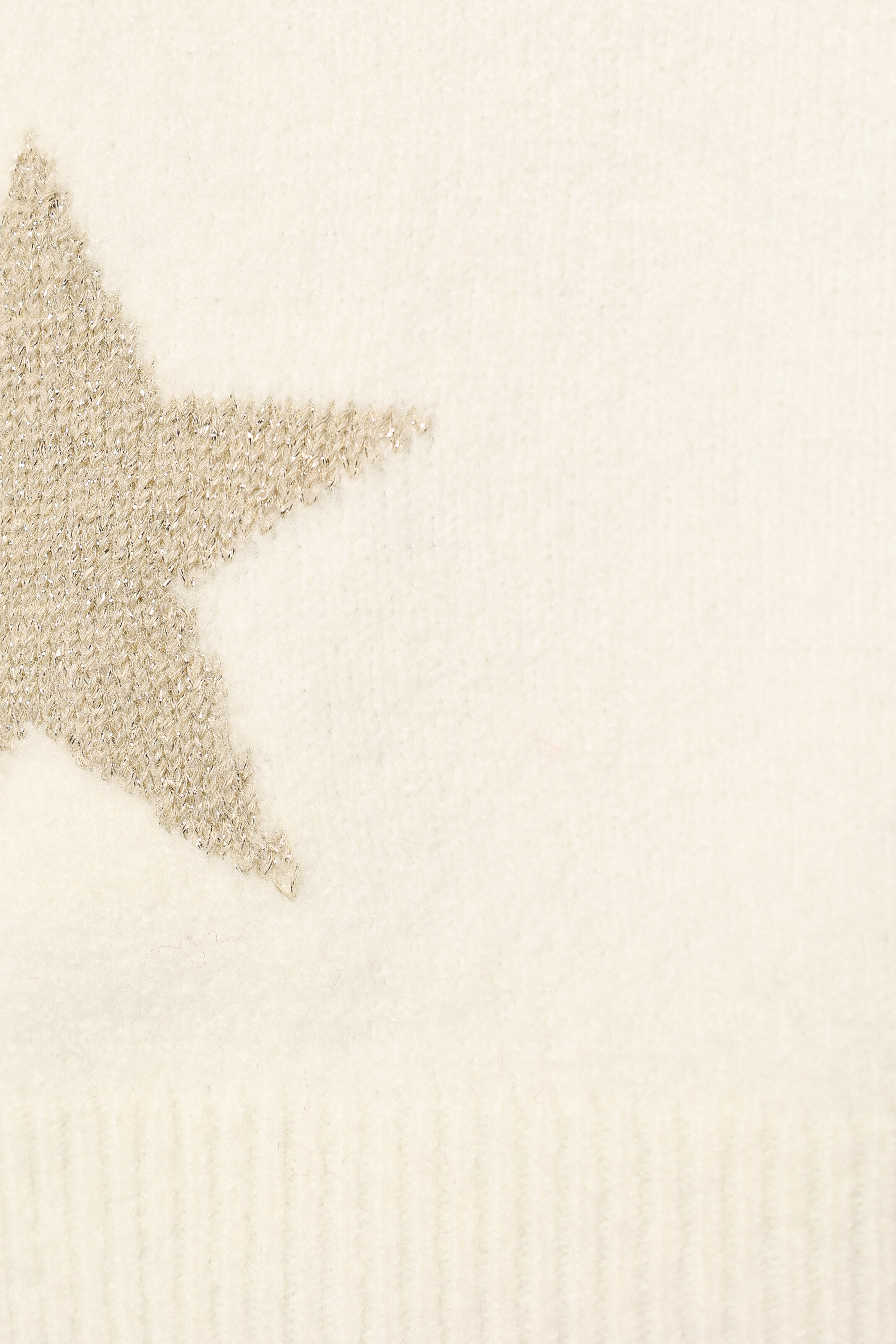 Rosalina Crewneck Shimmer Star Knit Sweater - Cream-Sunny Prom