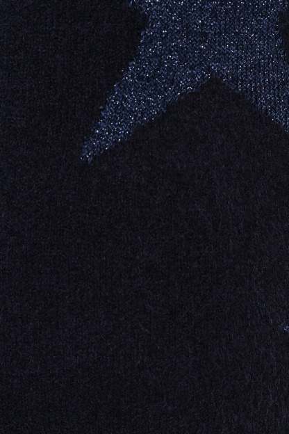 Rosalina Crewneck Shimmer Star Knit Sweater - Navy-Sunny Prom
