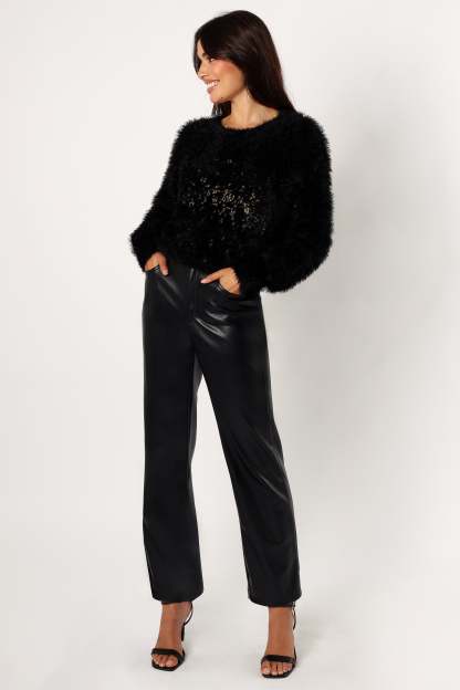 Sabrina Knit Sweater - Black-Sunny Prom