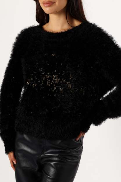 Sabrina Knit Sweater - Black-Sunny Prom