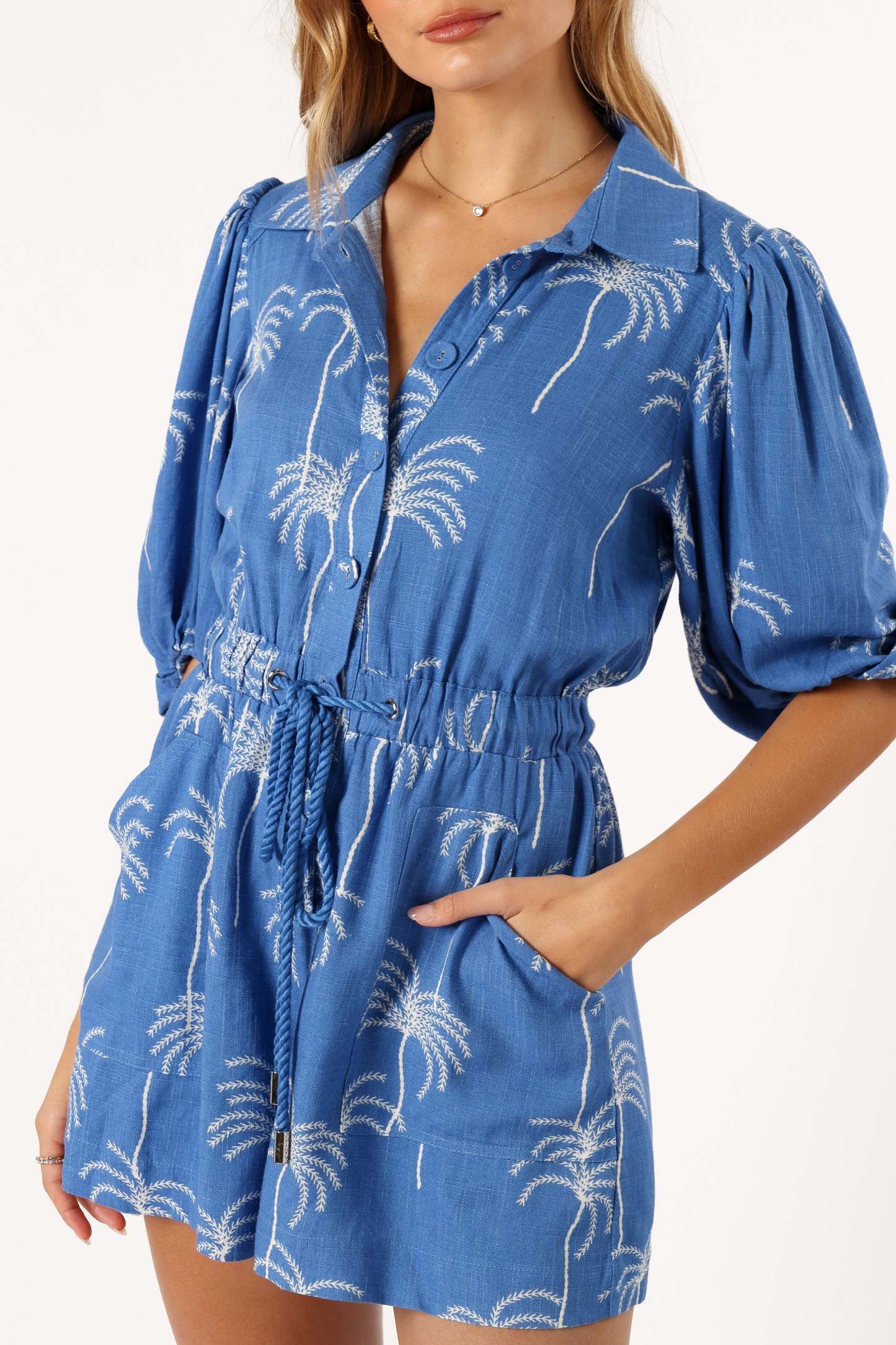 Gina Romper - Blue Print-Sunny Prom
