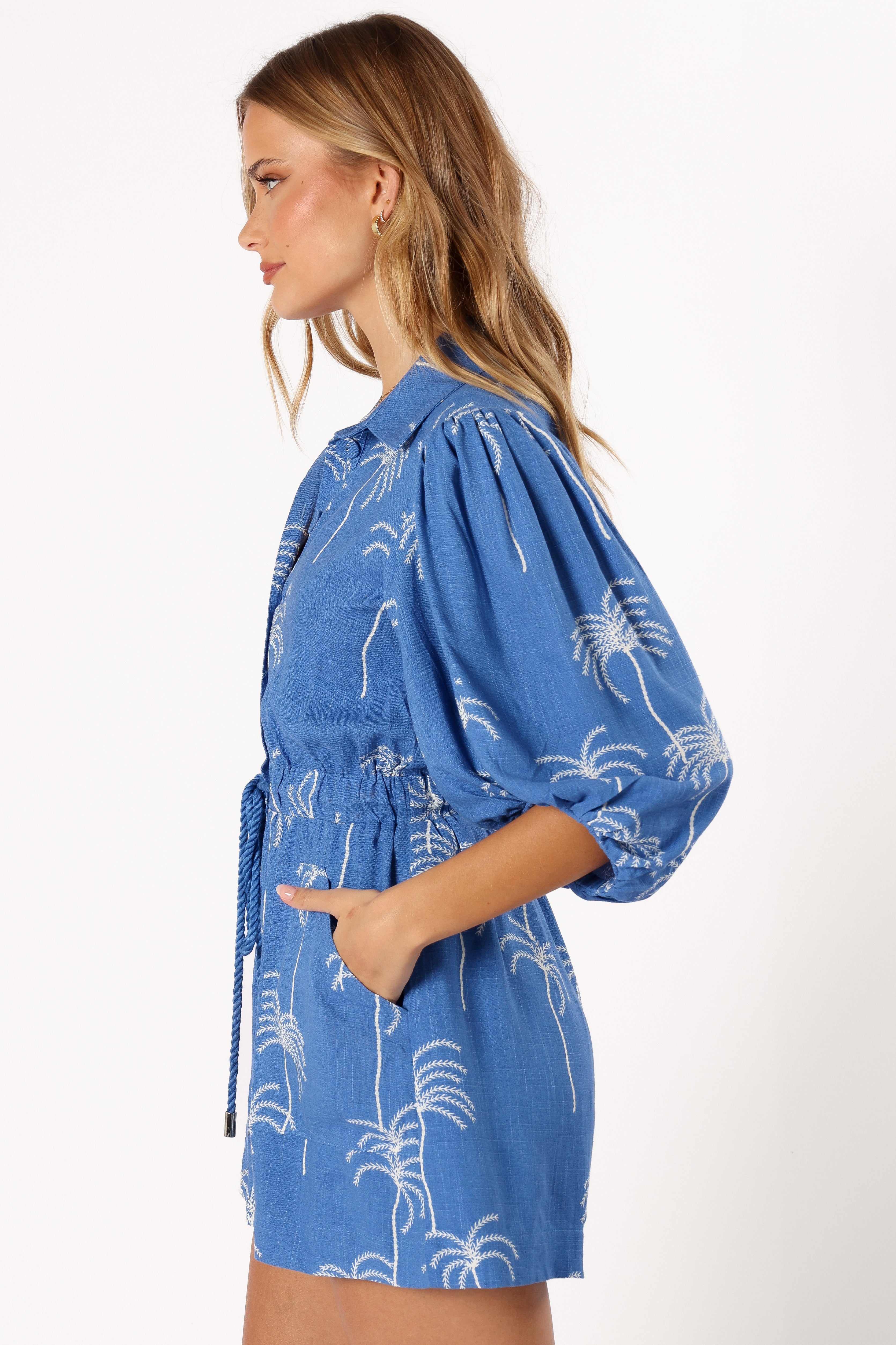 Gina Romper - Blue Print-Sunny Prom