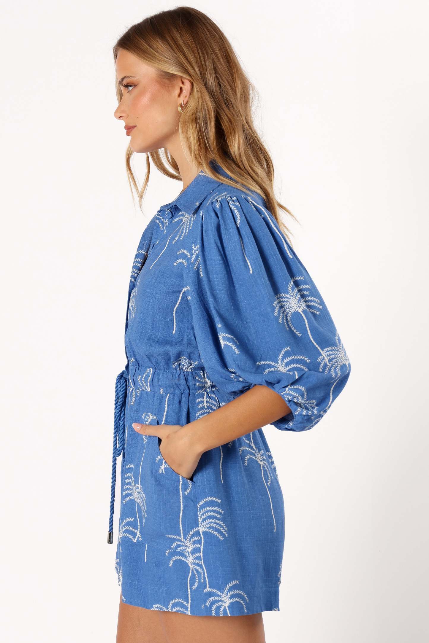 Gina Romper - Blue Print-Sunny Prom