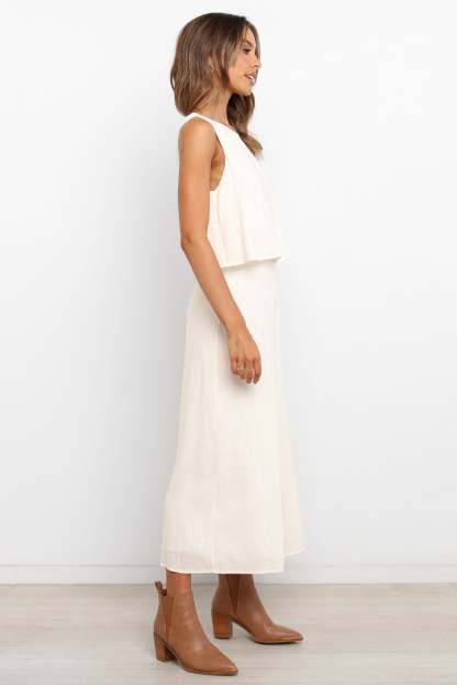 Femme Jumpsuit - White-Sunny Prom