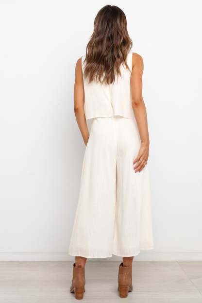 Femme Jumpsuit - White-Sunny Prom
