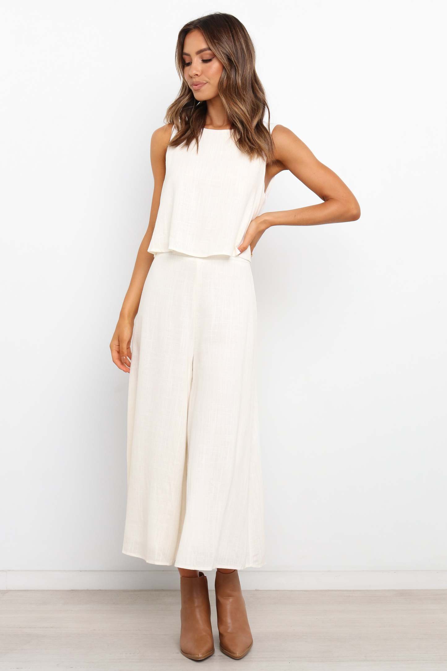 Femme Jumpsuit - White-Sunny Prom