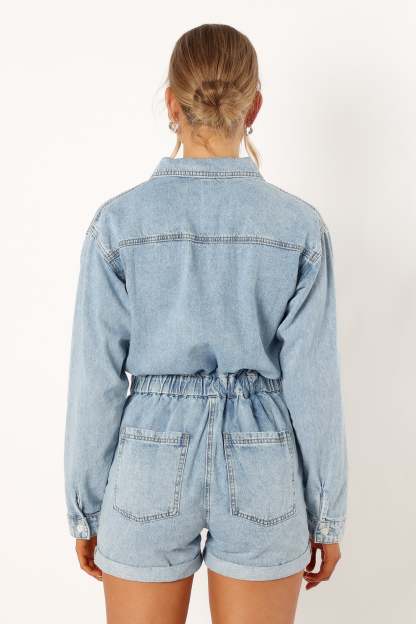 Danielle Romper - Medium Denim-Sunny Prom