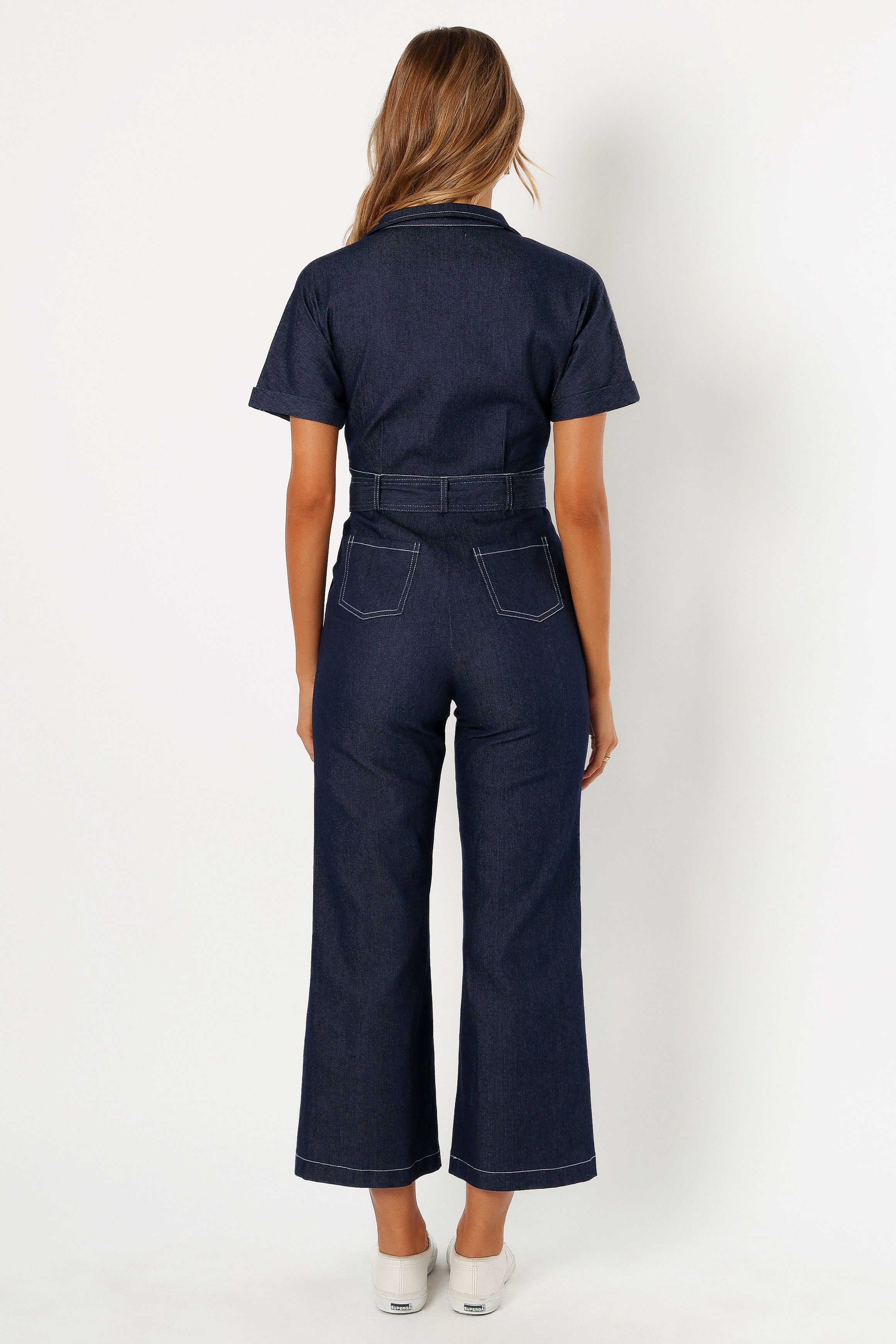 Demi Contrast Stitch Jumpsuit - Dark Denim-Sunny Prom