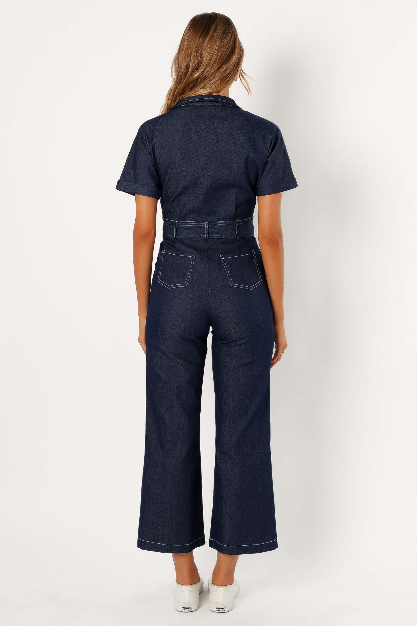 Demi Contrast Stitch Jumpsuit - Dark Denim-Sunny Prom