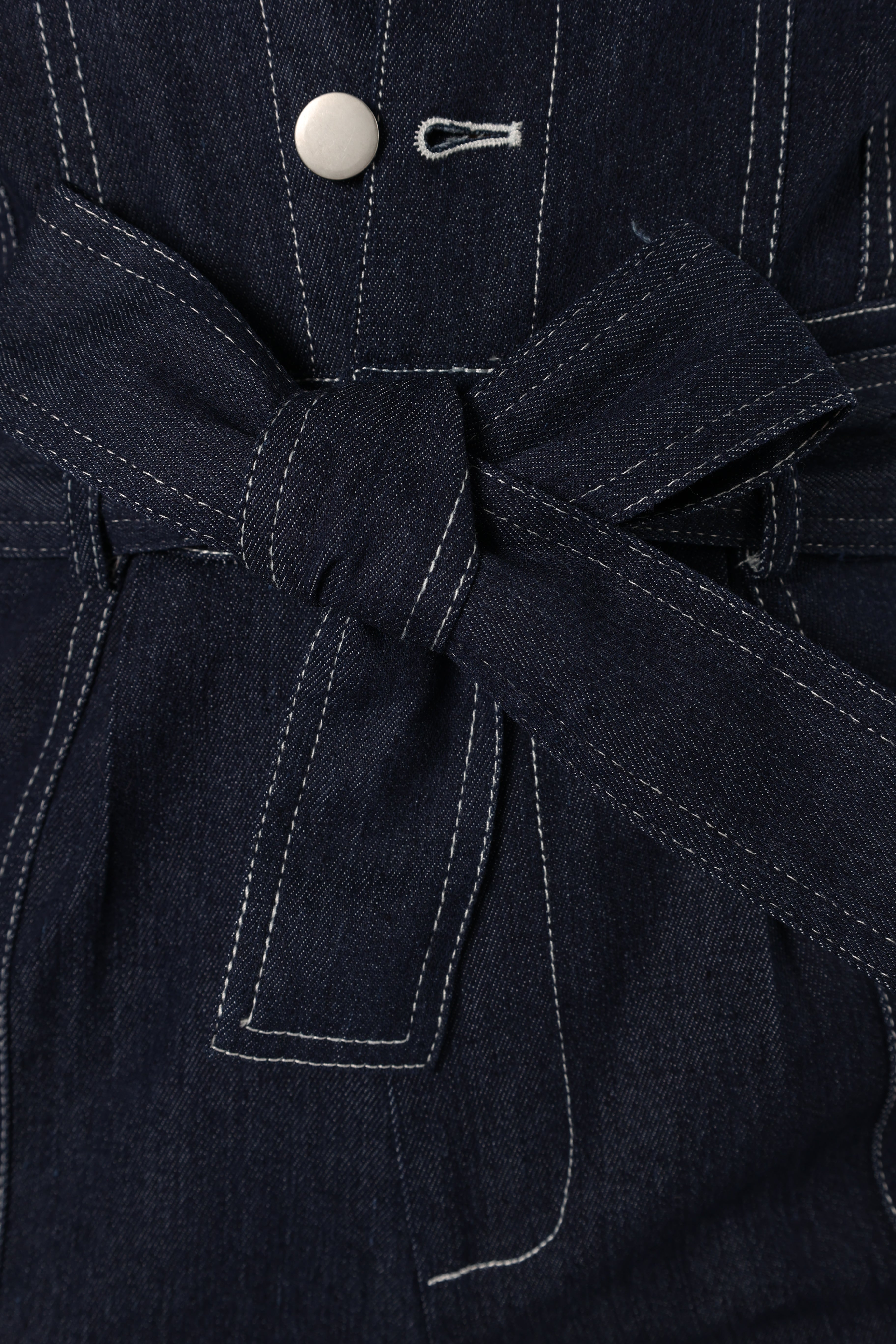 Demi Contrast Stitch Jumpsuit - Dark Denim-Sunny Prom