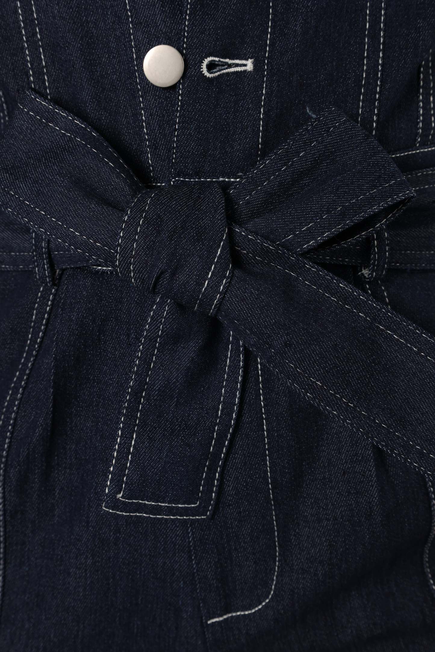 Demi Contrast Stitch Jumpsuit - Dark Denim-Sunny Prom