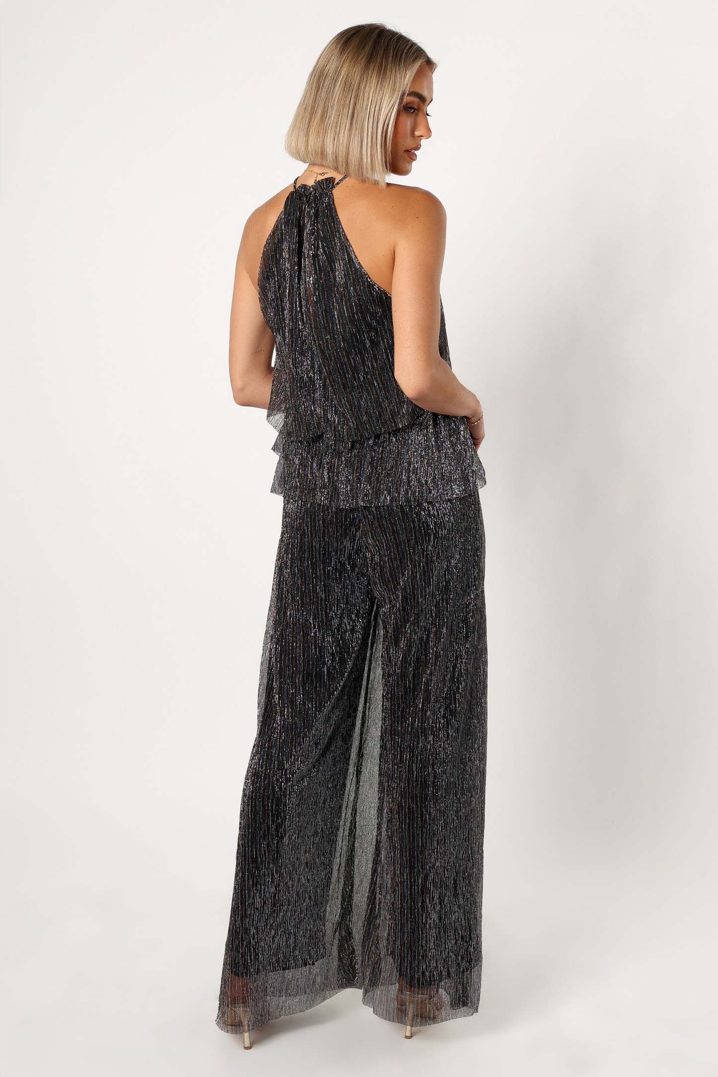Elly Halter Jumpsuit - Black-Sunny Prom