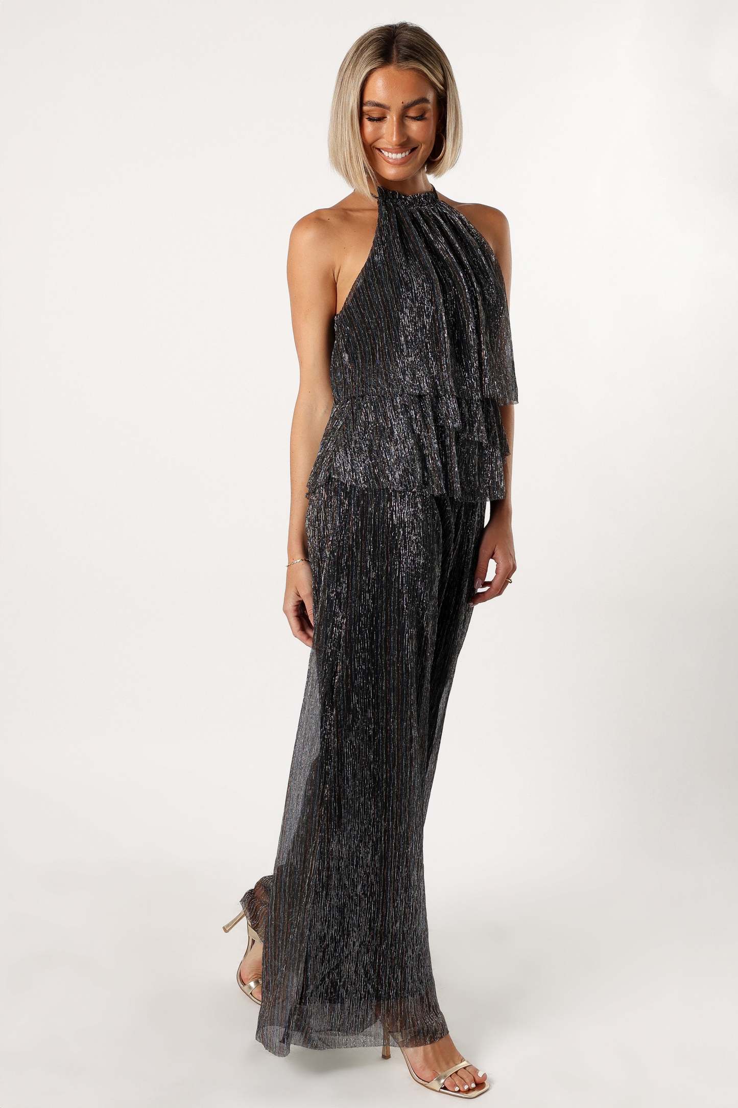 Elly Halter Jumpsuit - Black-Sunny Prom