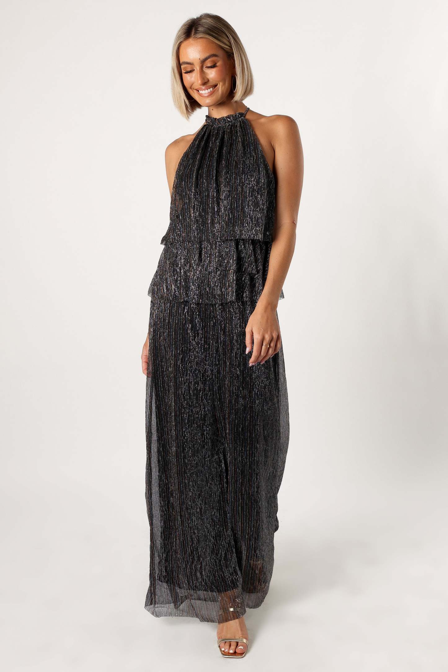 Elly Halter Jumpsuit - Black-Sunny Prom