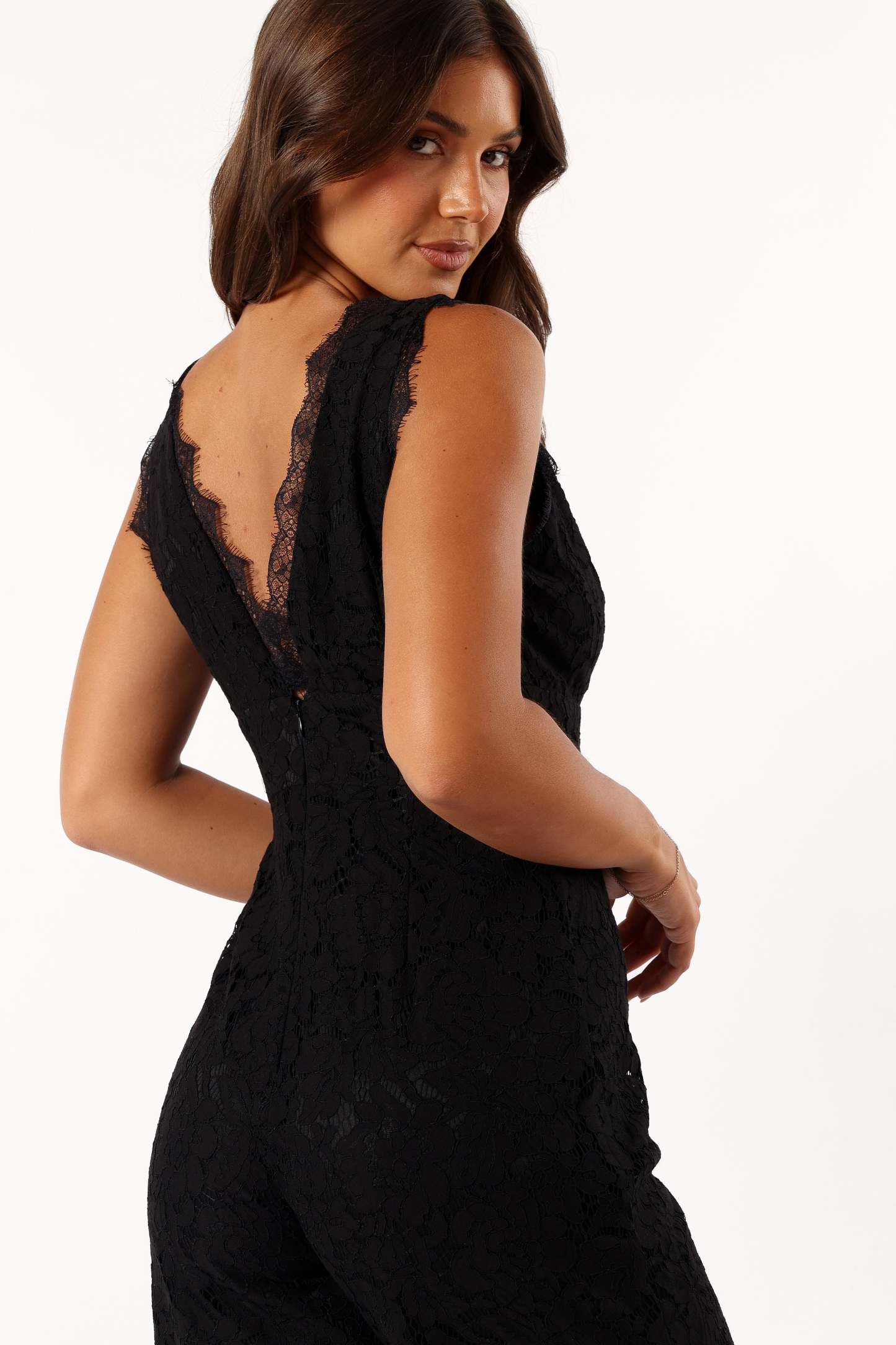 Eloise Lace Jumpsuit - Black-Sunny Prom